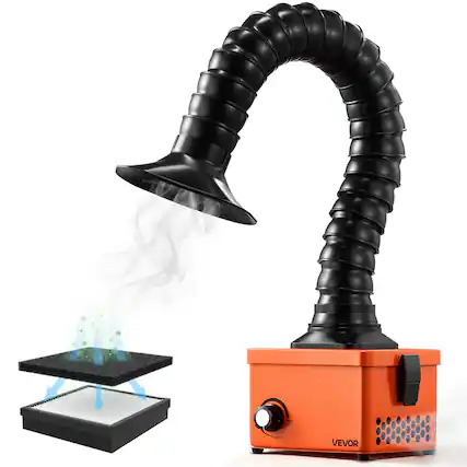 Front. VEVOR - Solder Fume Extractor, 40W Brushless Soldering Smoke Absorber with 2-Stage Filters & Adjustable Airflow.