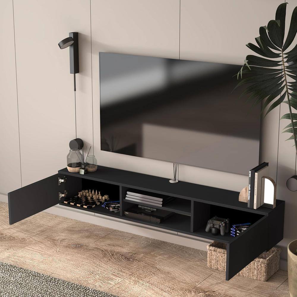 Alt View 3. Atelier Mobili - Atelier Mobili Floating TV Stand 70 Inch, Wall Mounted Entertainment Center - White.