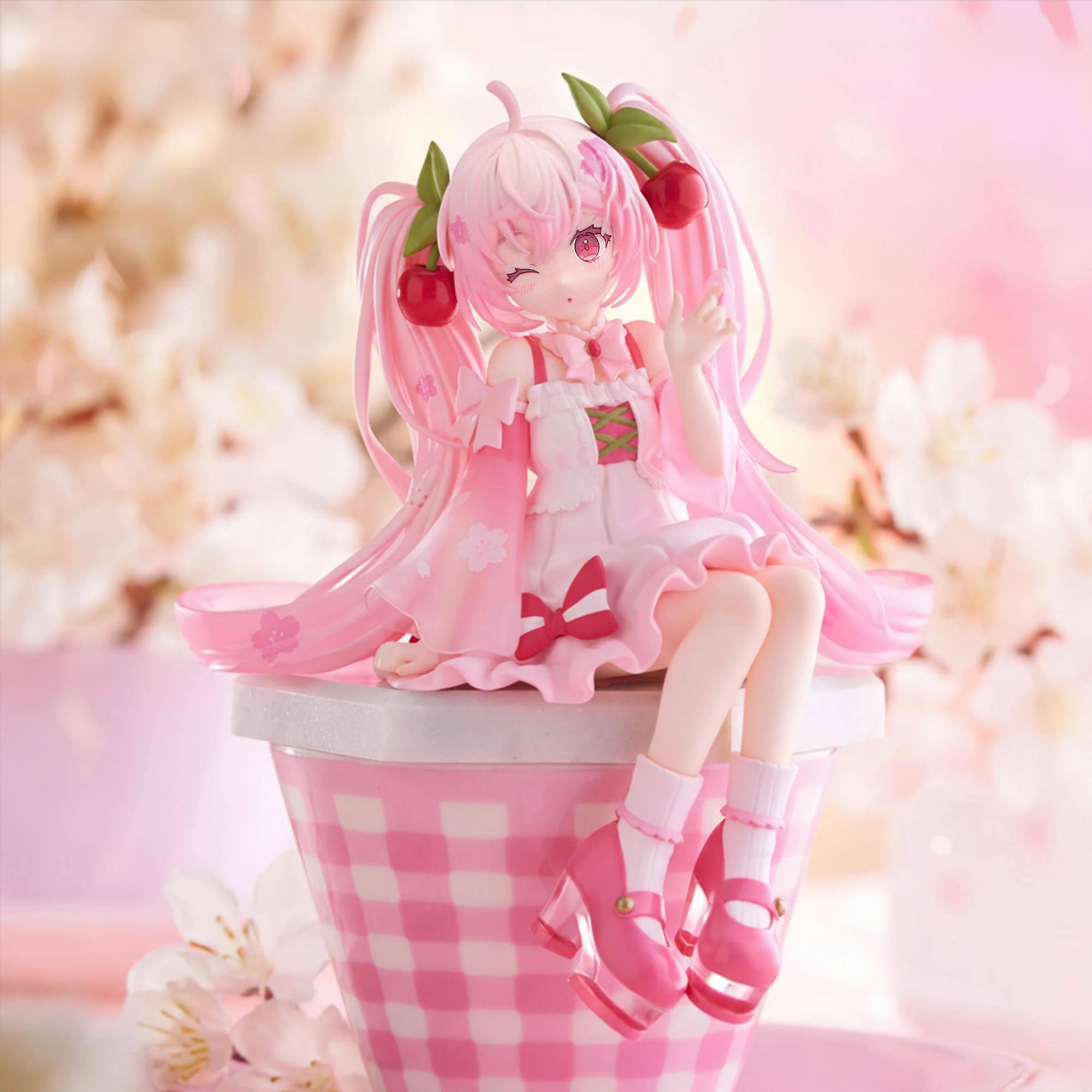 Alt View 3. Little Buddy - Vocaloid Hatsune Miku Noodle Stopper Figure | Sakura Miku 2025 Wink Ver. - Pink.