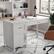 Alt View 11. Martha Stewart - Hutton Gray Shaker Style Home Office Desk with Storage - Gray Frame/Brushed Nickel Hardware.