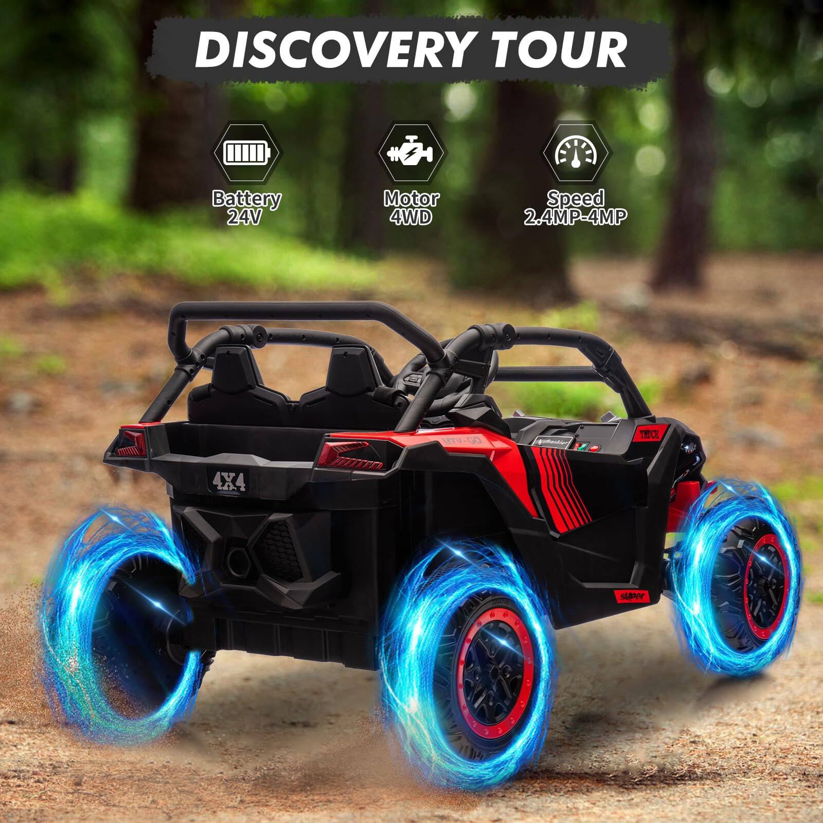 DISCOVERY TOUR

- Battery 24V
- Motor 4WD
- Speed 2.4MP-4MP

4X4