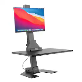Mount-It! - Electric Standing Desk Converter with Height Adjustment & Built-In Monitor Mount for Ergonomic Sit-Stand Work - Black