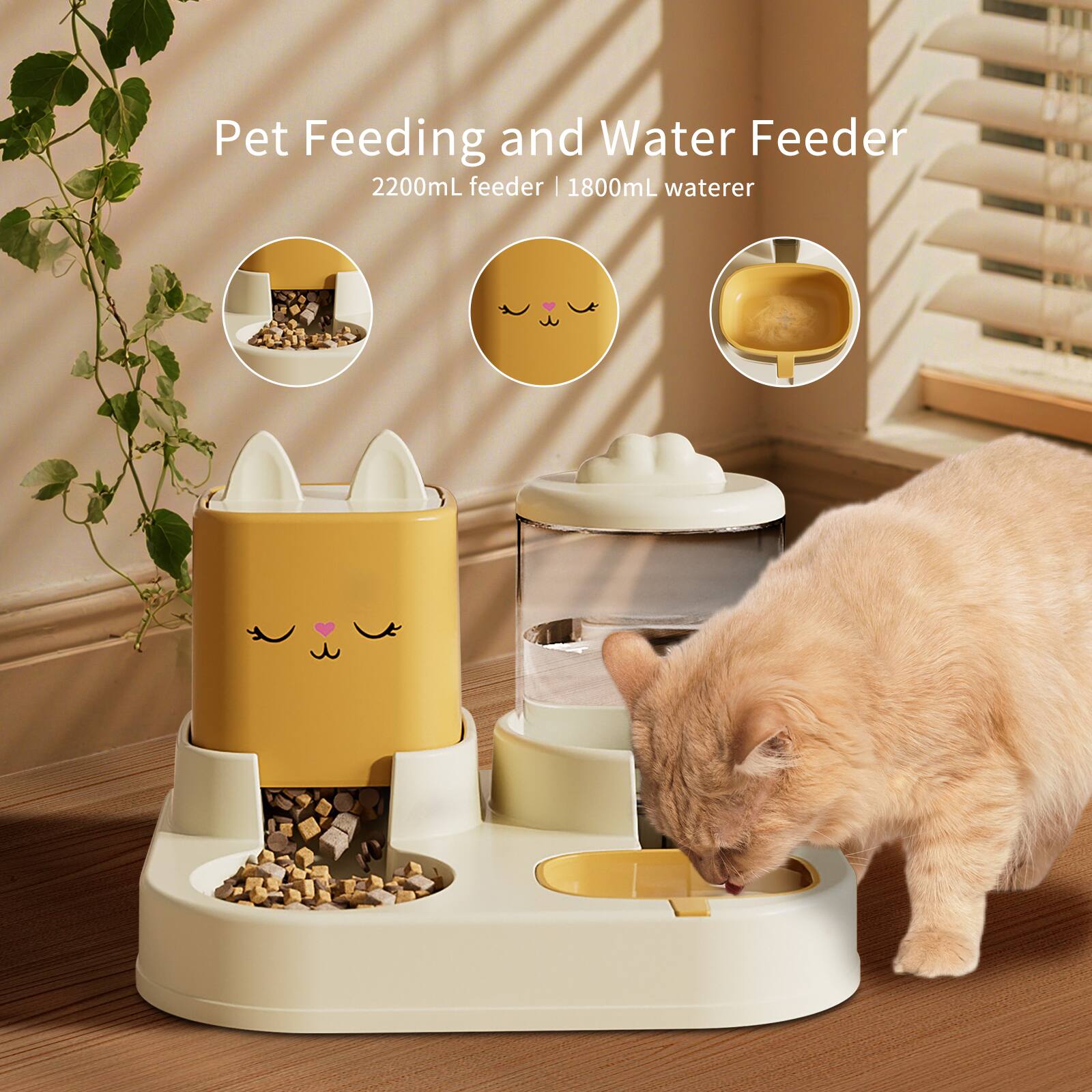 Pet Feeding and Water Feeder  
2200mL feeder | 1800mL waterer