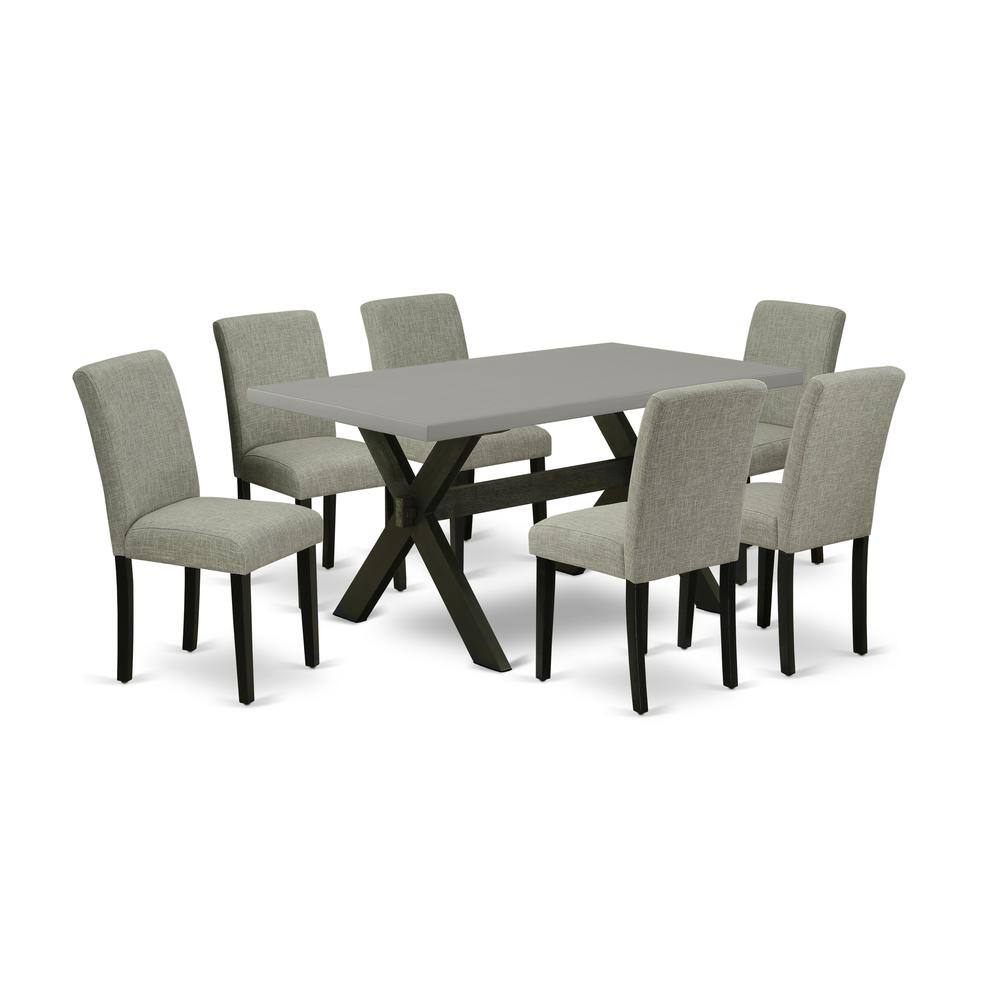 East West Furniture X696AB106 7 7 Pc Dinette Room Set 6 Mid Century ...