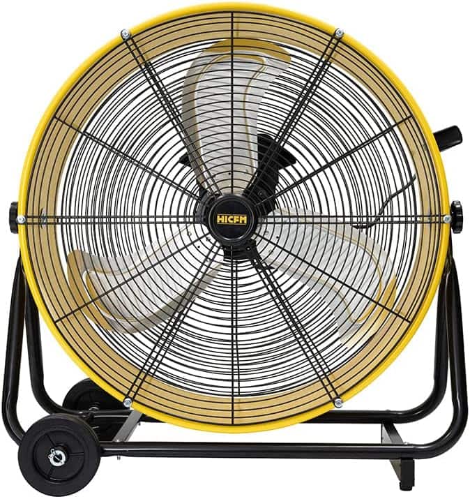 Akoasm - 24" BLDC Drum Fan with Wheels 8800 CFM, Variable Speed EC Motor, Ultra-Quiet 45 dB, Energy Saving for Warehouse Garage