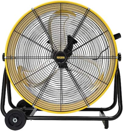 Front. Akoasm - 24" BLDC Drum Fan with Wheels 8800 CFM, Variable Speed EC Motor, Ultra-Quiet 45 dB, Energy Saving for Warehouse Garage.