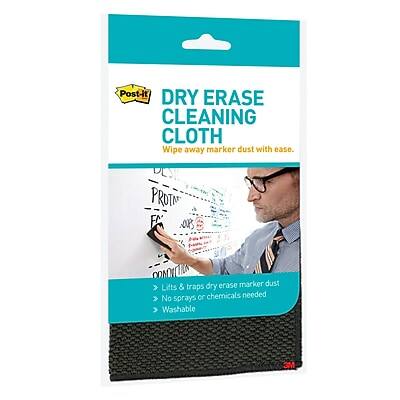 Post-it DRY ERASE CLEANING CLOTH  
Wipe away marker dust with ease.

- Lifts & traps dry erase marker dust
- No sprays or chemicals needed
- Washable
