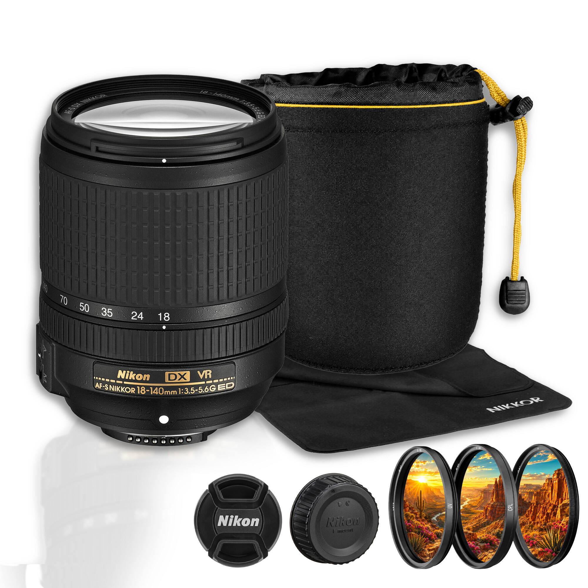 NIKKOR AF-S DX  
18-140mm 1:3.5-5.6G ED  
70 50 35  
24  
18  
Nikon DX VR AF-S NIKKOR 18-140mm 1:3.5-5.6G ED  
NIKKOR  
Nikon  
18 Rikon F alcent  
UV  
CPL