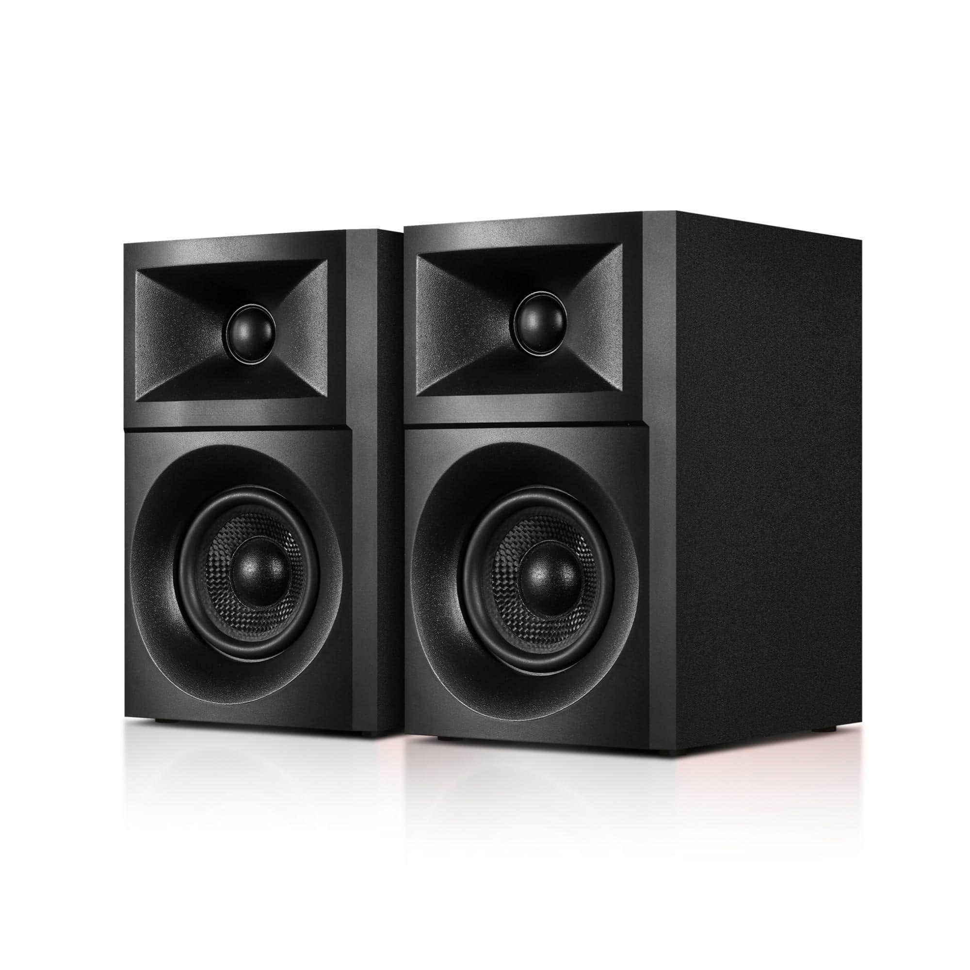 Dazzling Pops - Sw205 4 Bookshelf Speakers Immersive Hifi Audio With Surround Flagship Dac dsp Engine Geometric Diffusion - SW203 Black 3“