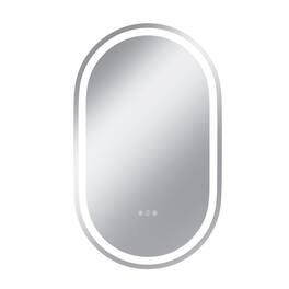 Boyel Living - 24 x 40 in Track-Shaped Aluminum Frame Anti-Distortion Easy Installation Mirror with Front Light