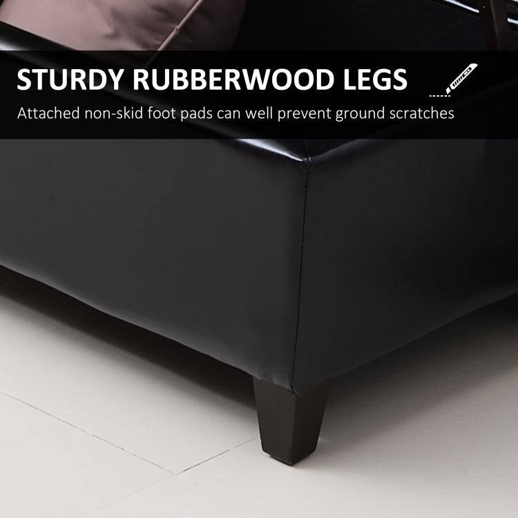 STURDY RUBBERWOOD LEGS  
Attached non-skid foot pads can well prevent ground scratches