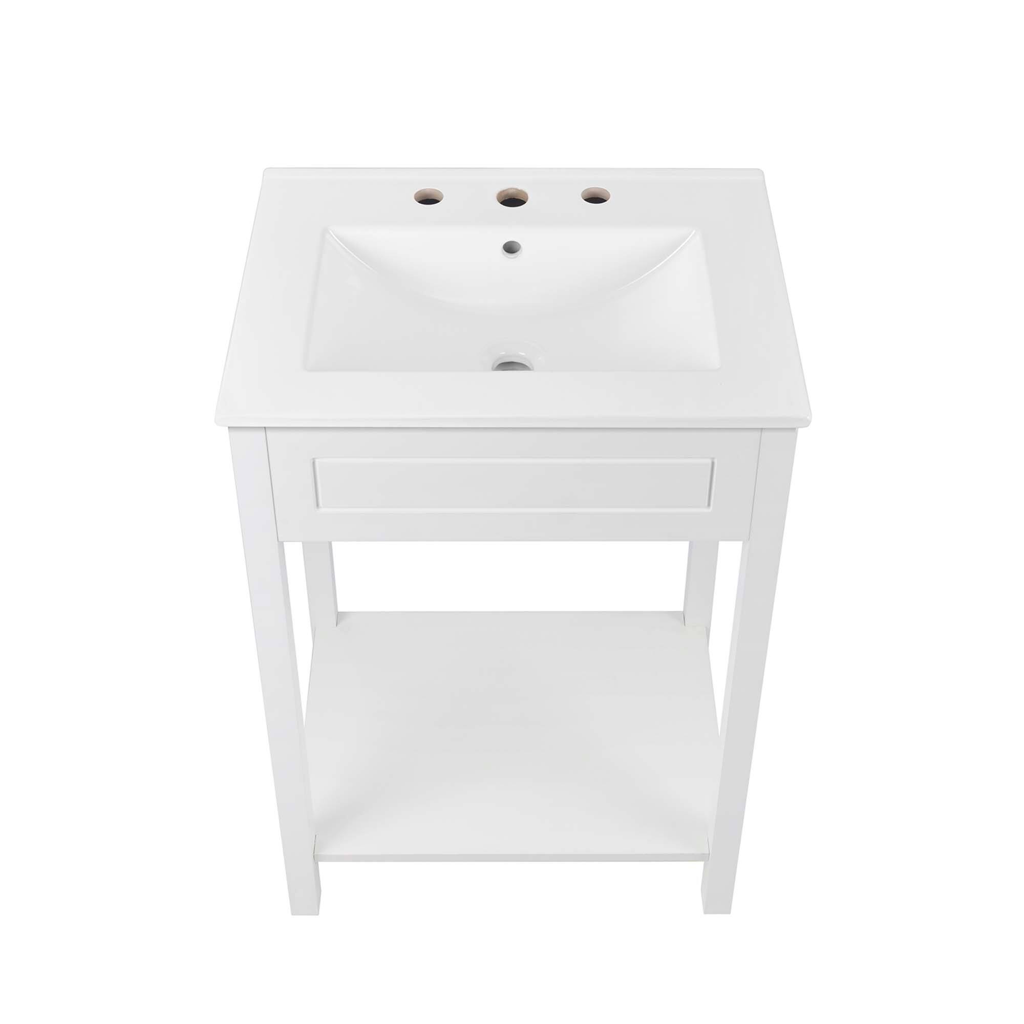 Alt View 4. Modway - Altura Bathroom Vanity Basin Included by Modway - White White.