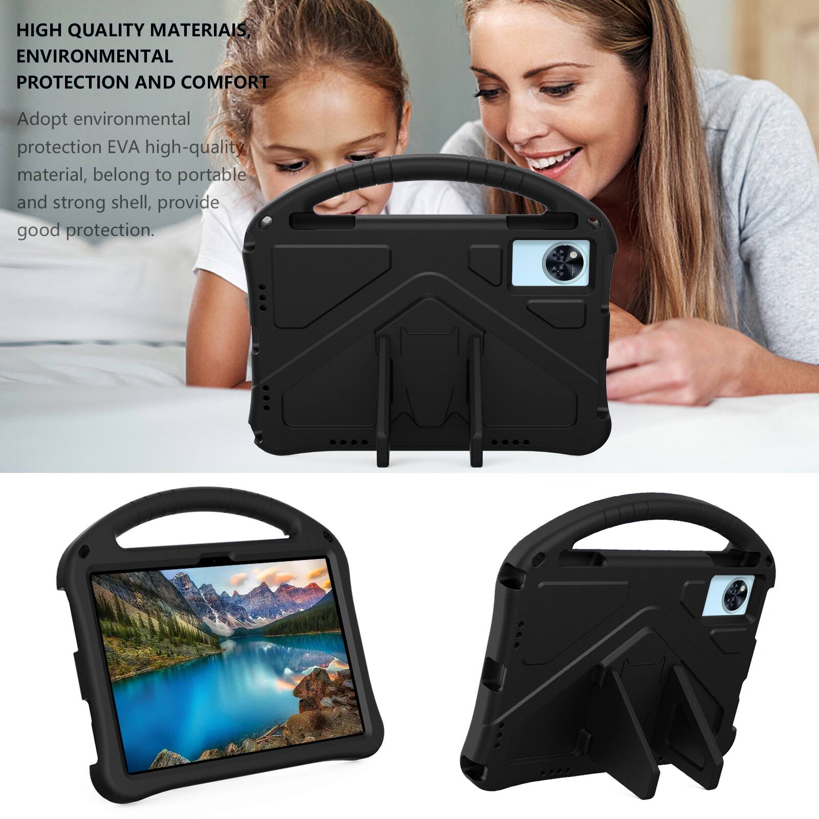 HIGH QUALITY MATERIALS, ENVIRONMENTAL PROTECTION AND COMFORT

Adopt environmental protection EVA high-quality material, belong to portable and strong shell, provide good protection.