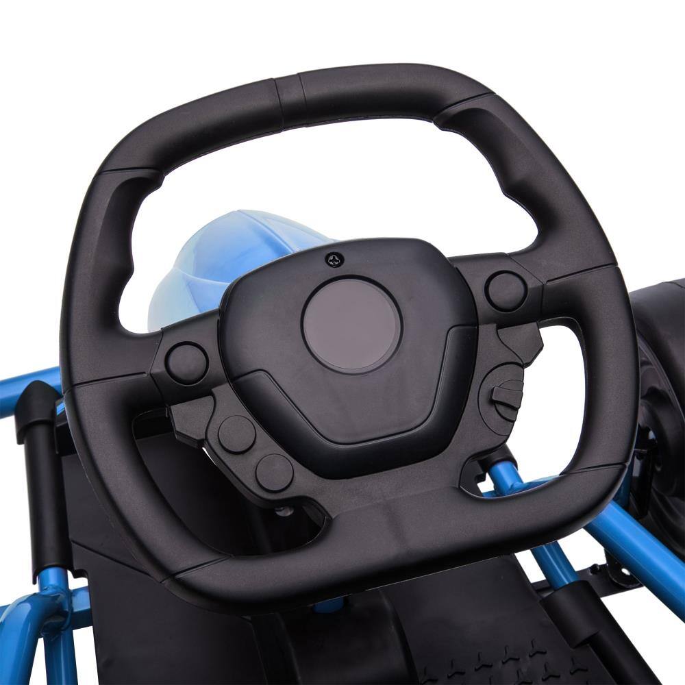 Alt View 1. BreeBe - Aosom 24V Electric Go-Kart, 8.1 MPH Drifting Ride On Toy w/ Slow Start, Music, Horn, Safety Belt, Ages 8-12 - Blue.