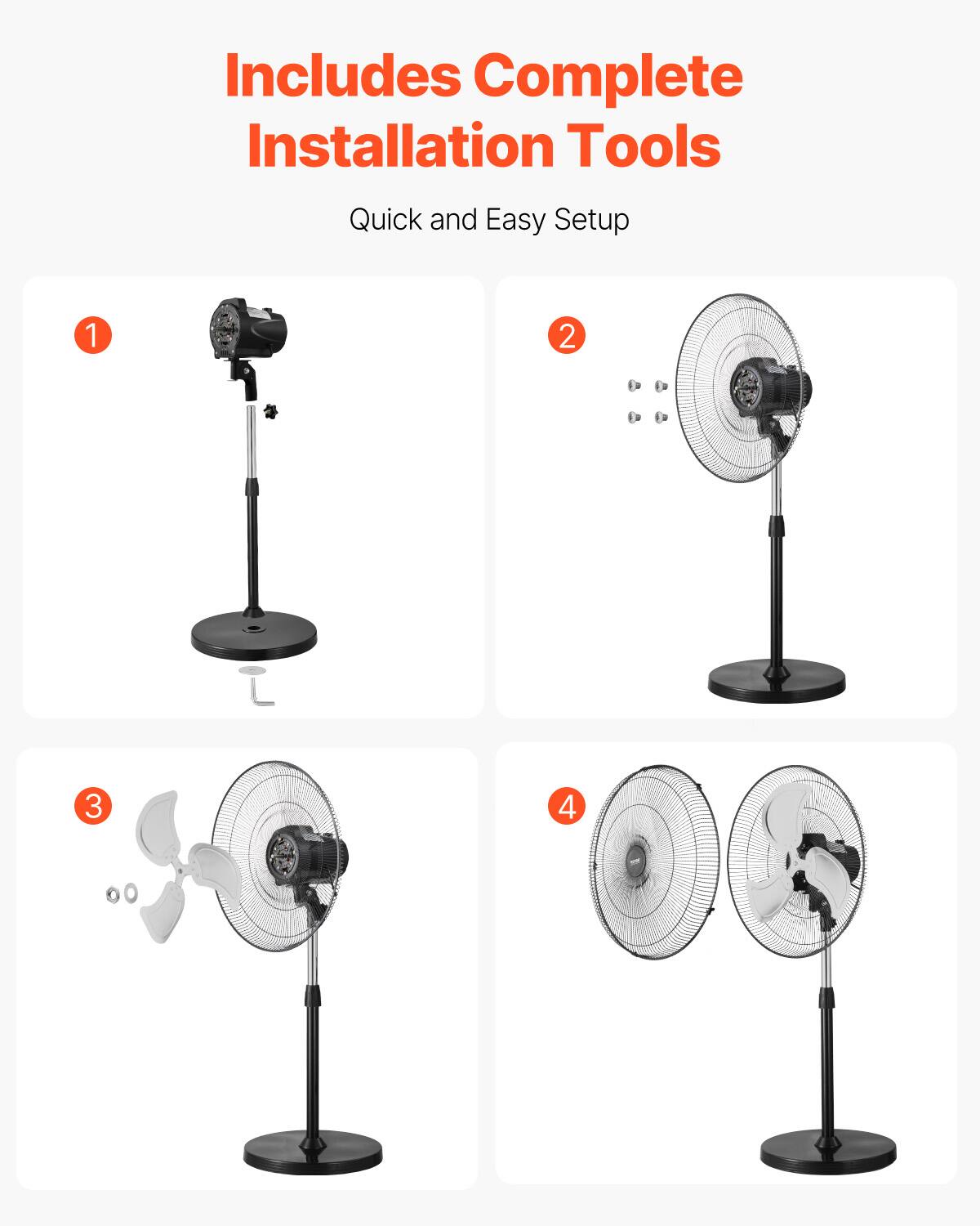 Includes Complete Installation Tools

Quick and Easy Setup

1.  
2.  
3.  
4.