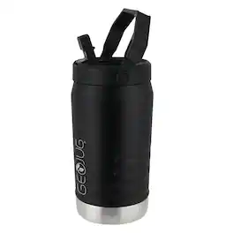 Brentwood - Geojug Vacuum-insulated Stainless Steel Sports Water Jug With Spout Straw Lid, And Handle With Fence Hook - Black
