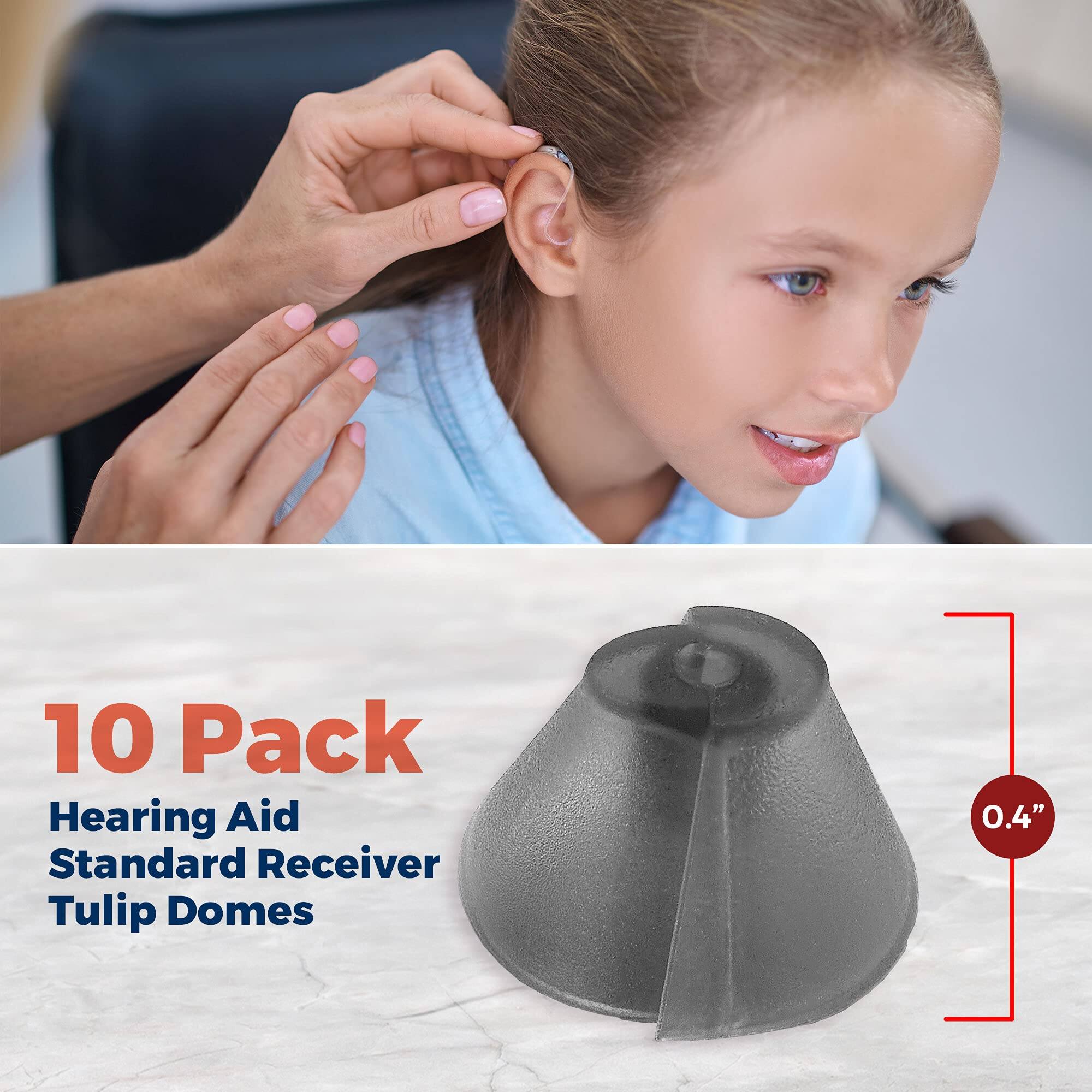 10 Pack  
Hearing Aid Standard Receiver Tulip Domes  
0.4"