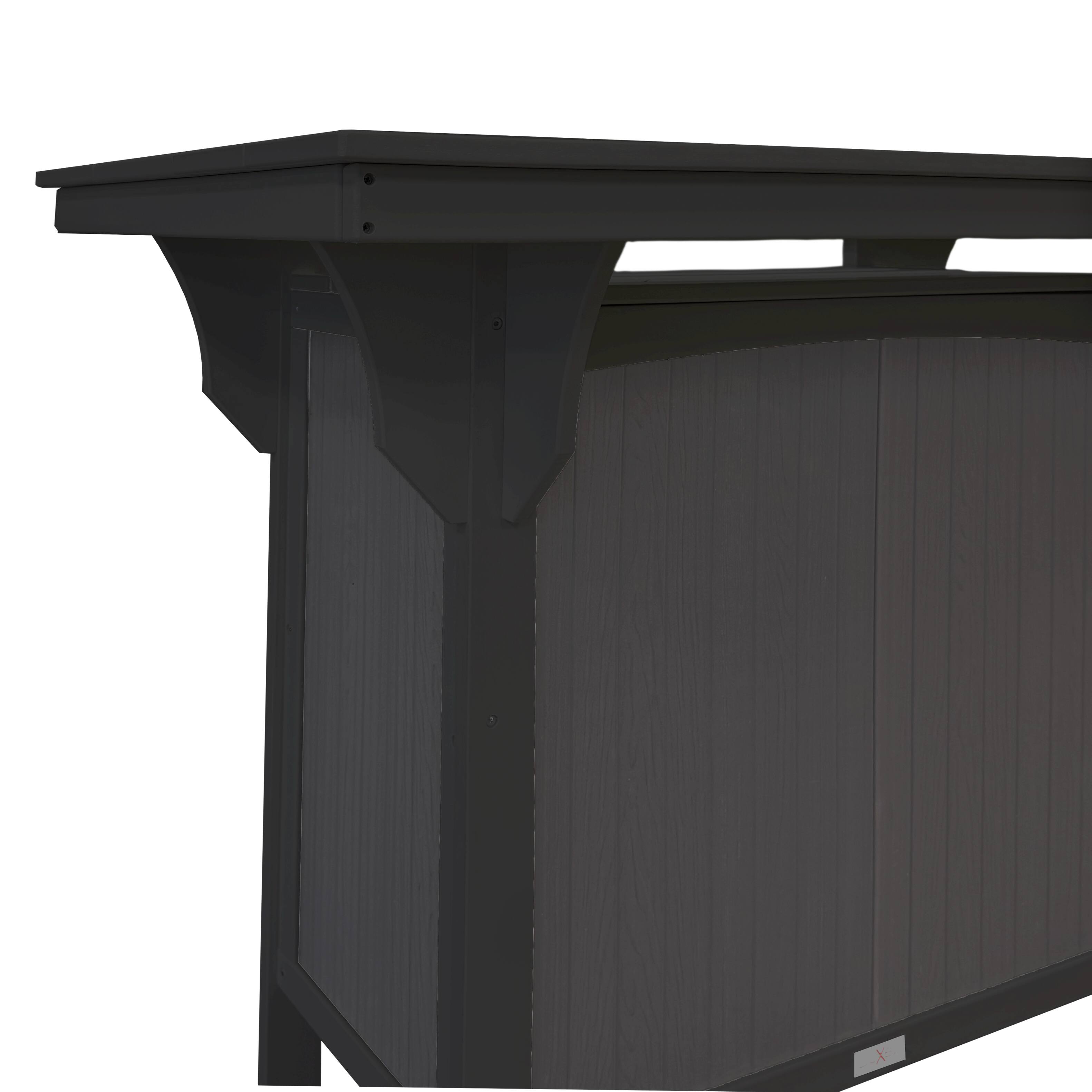 Back. LuXeo - Cancun HDPE Serving Bar, Black Two-Tone - Black.