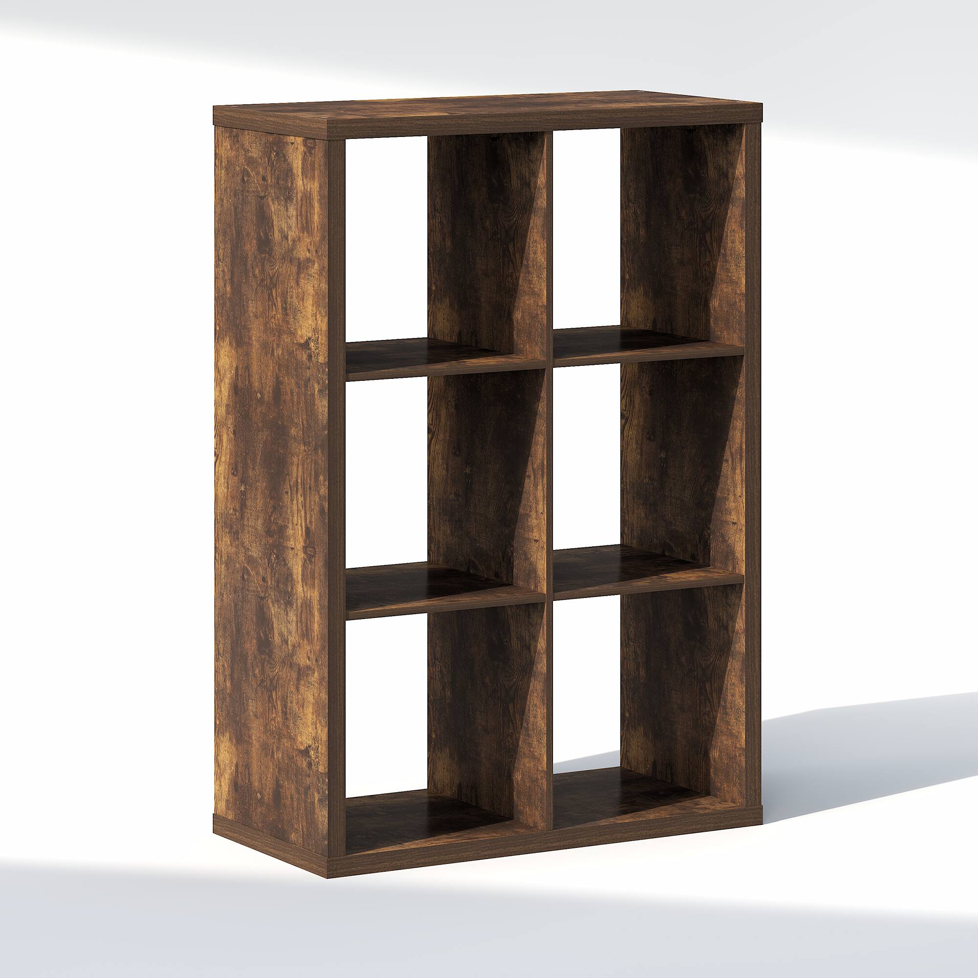 Alt View 4. Furinno - CUBIC Closet Organizers, 6-Cube Closet Organizer, Open Shelf, Extra Thick Frame, for Wardrobe, Bedroom, Living Room - Amber Pine.