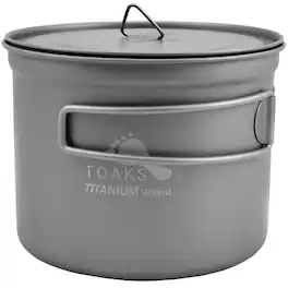 TOAKS - Titanium 900ml D115mm Cooking Pot - POT-900-D115 - Outdoor Camping - Silver