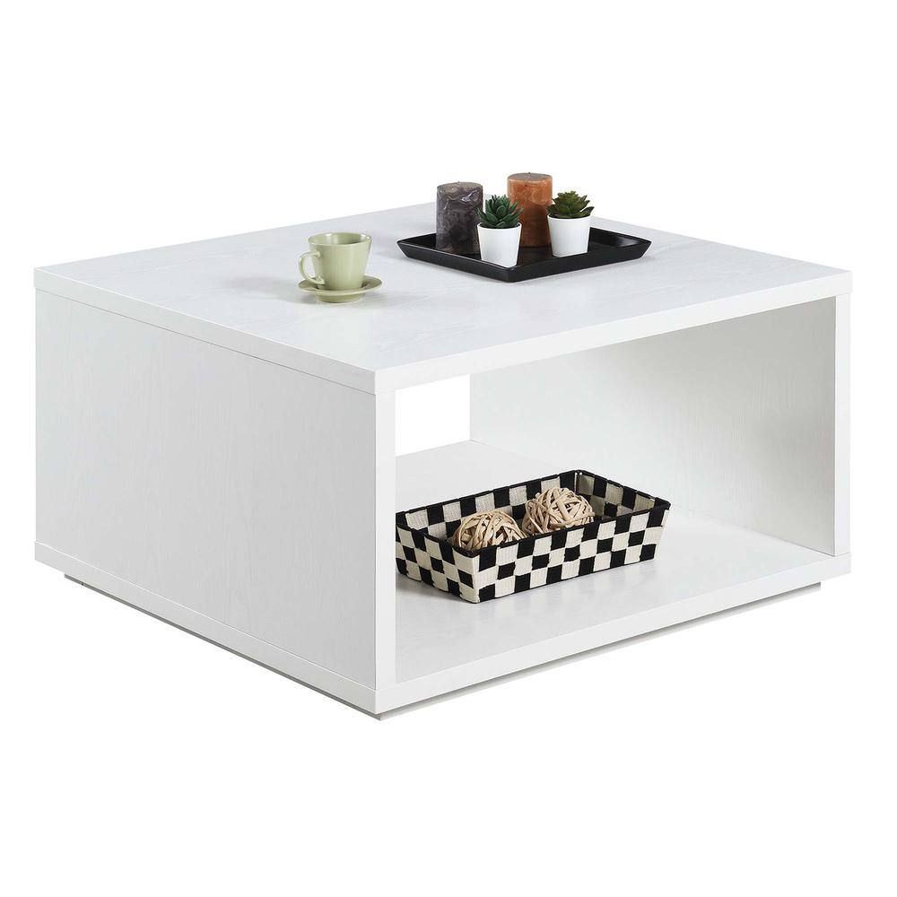 Angle. Convenience Concepts - Northfield Admiral Square Coffee Table - White.