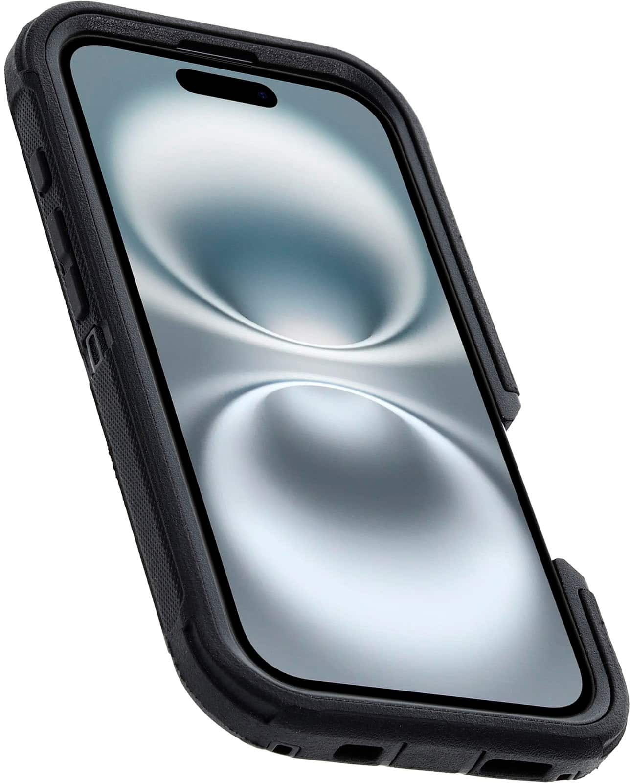 Left. OtterBox - Defender Series Pro Hard Shell for MagSafe for Apple iPhone 16 - Black.