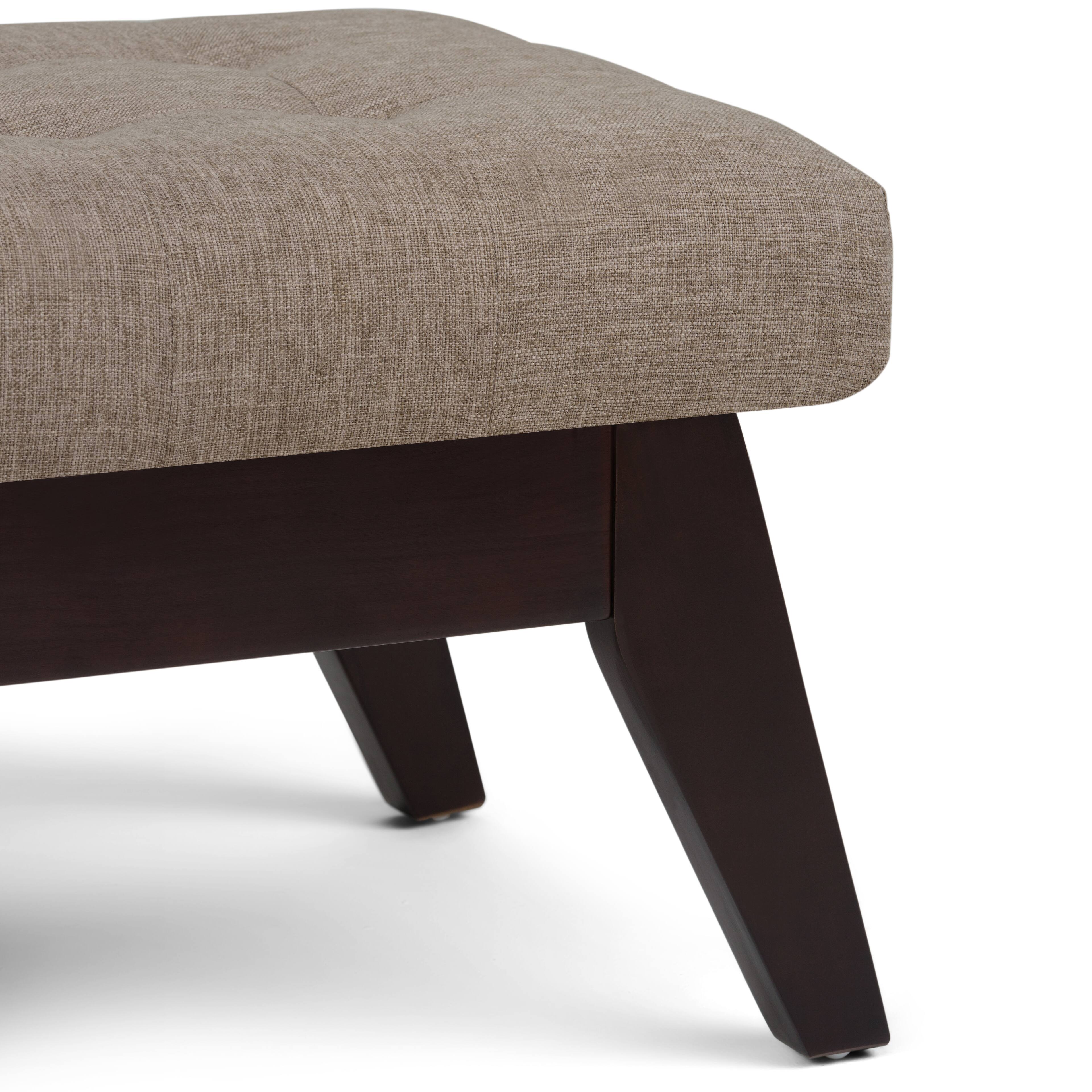 Alt View 13. Simpli Home - Draper Mid Century Tufted Ottoman Bench - Fawn Brown.