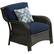 Left. Hanover - Strathmere 6-Piece Rectangular Patio Set - Navy Blue / Navy Kaleidoscope.