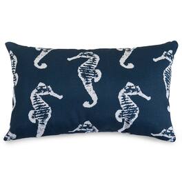 Majestic Home - Pillow 12x20 Sea Horse Navy - Blue