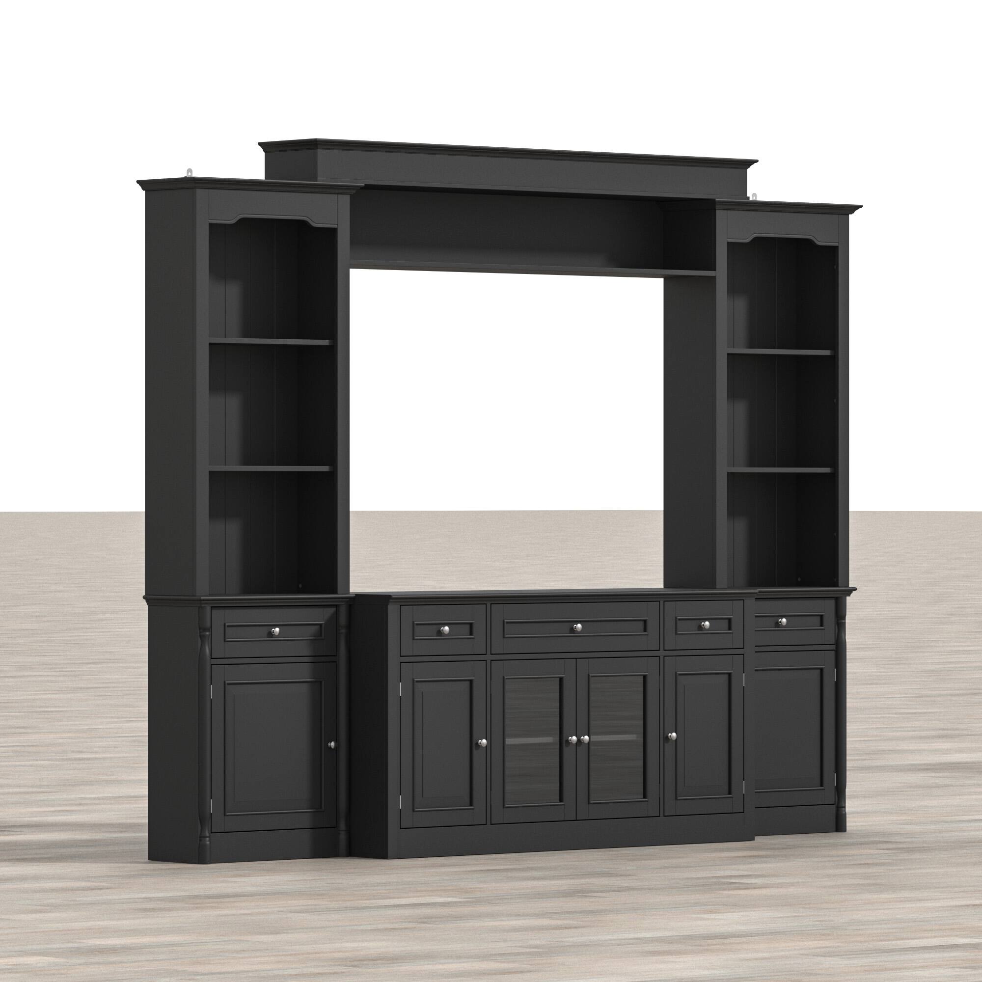 Alt View 9. Famapy - Famapy European - Style TV Stand Combo Entertainment Center, Fits Up to 60 - Inch TVs - Black.