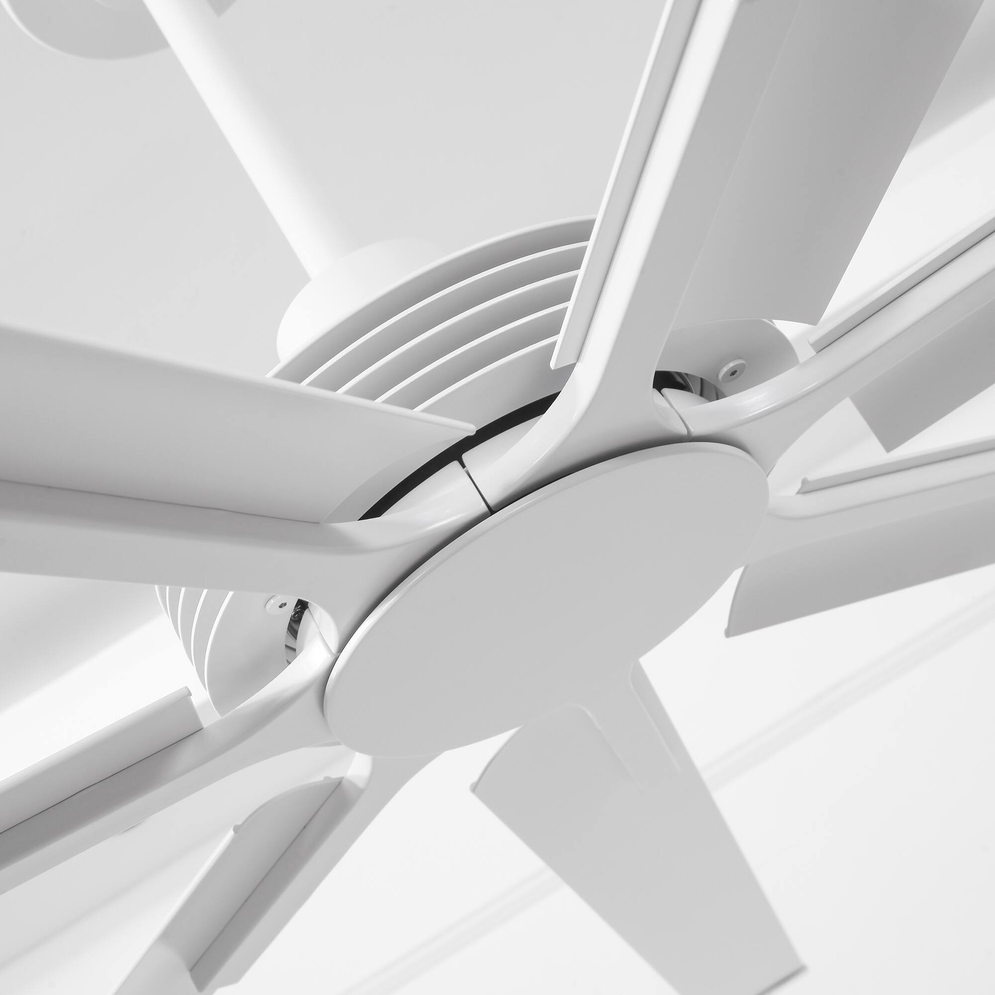 Alt View 6. Parrot Uncle - 84" Industrial Aluminum Warehouse Extra Large Ceiling Fan with Remote - White.