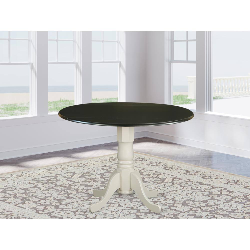Left. East West Furniture - East West Furniture DLT-BLW-TP Dublin Dining Table, a Round Solid Wood Table with Dropleaf & Pedestal Base - Brown.
