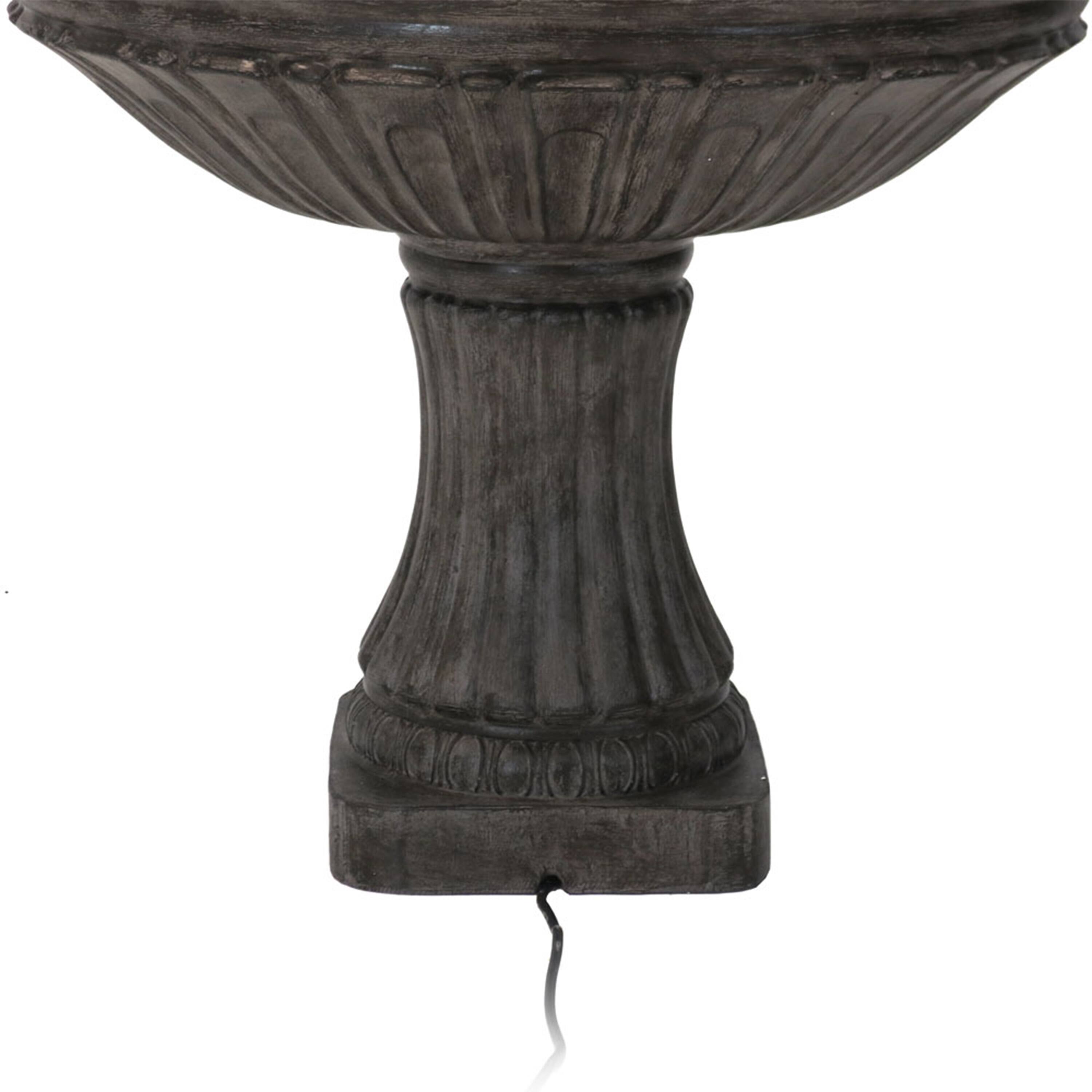 Alt View 9. Sunnydaze - Classic Designer Polystone Outdoor 3-Tier Fountain - Dark Brown.