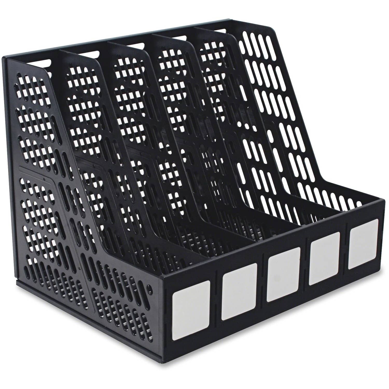 Advantus - 5 compartment Magazine/Literature File 5 Compartment Desktop Durable Lightweight Labeling Area Plastic - Black price history on PriceWatchPro