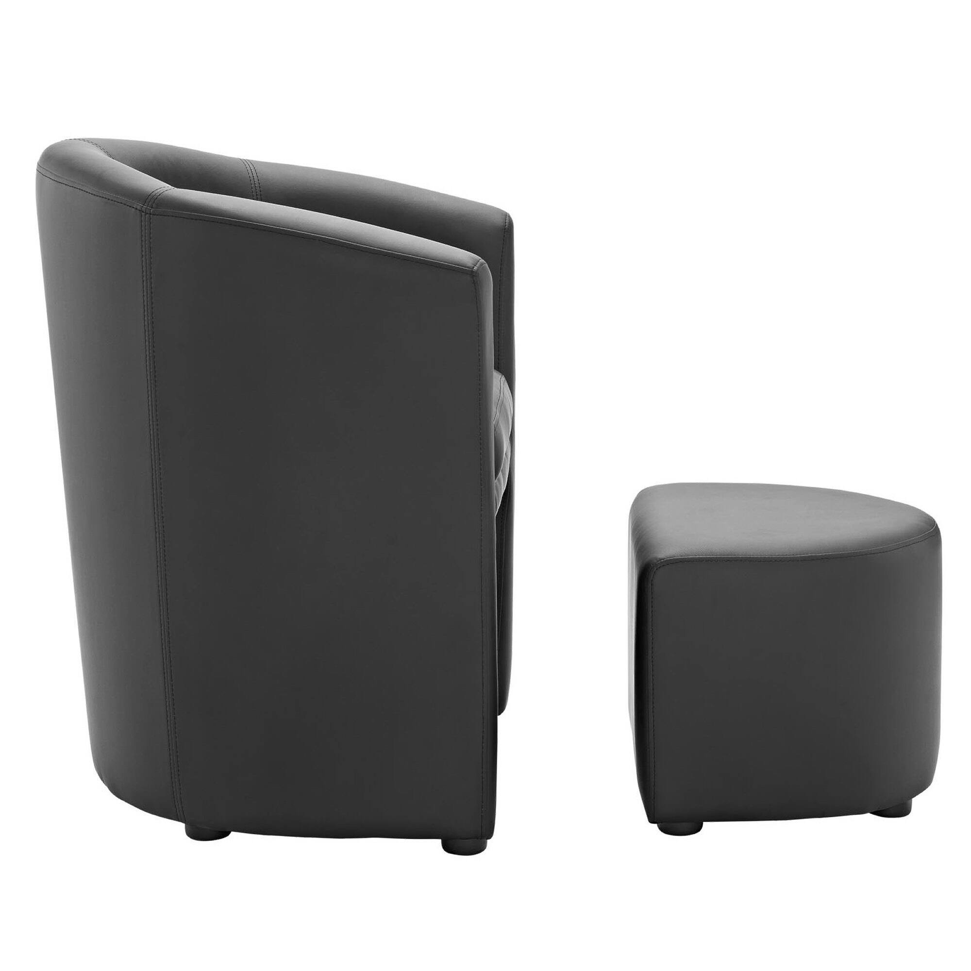 Back. Modway - Divulge Armchair and Ottoman by Modway - Black.