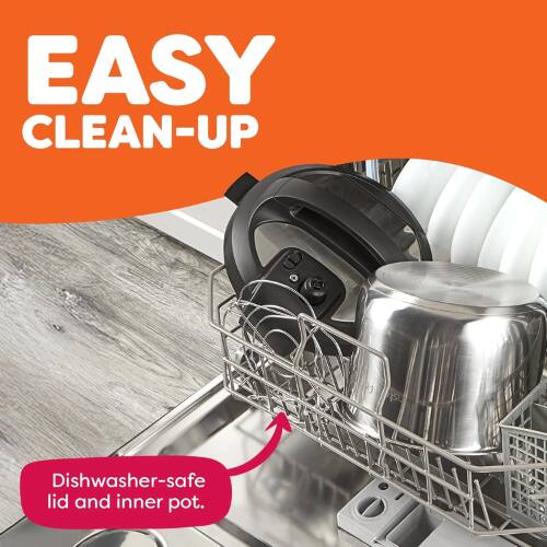 EASY CLEAN-UP  
Dishwasher-safe lid and inner pot.