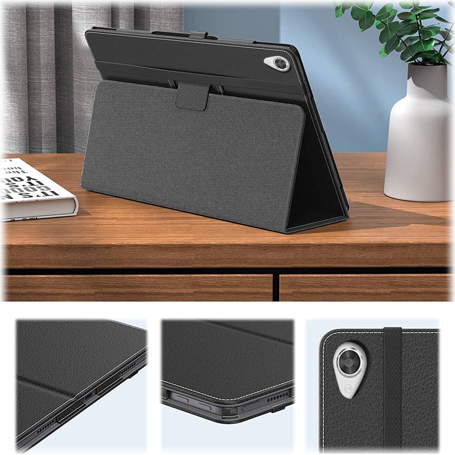 Alt View 14. SaharaCase - Bi-Fold Folio Case for Lenovo Tab M7 (3rd Gen) - Black.