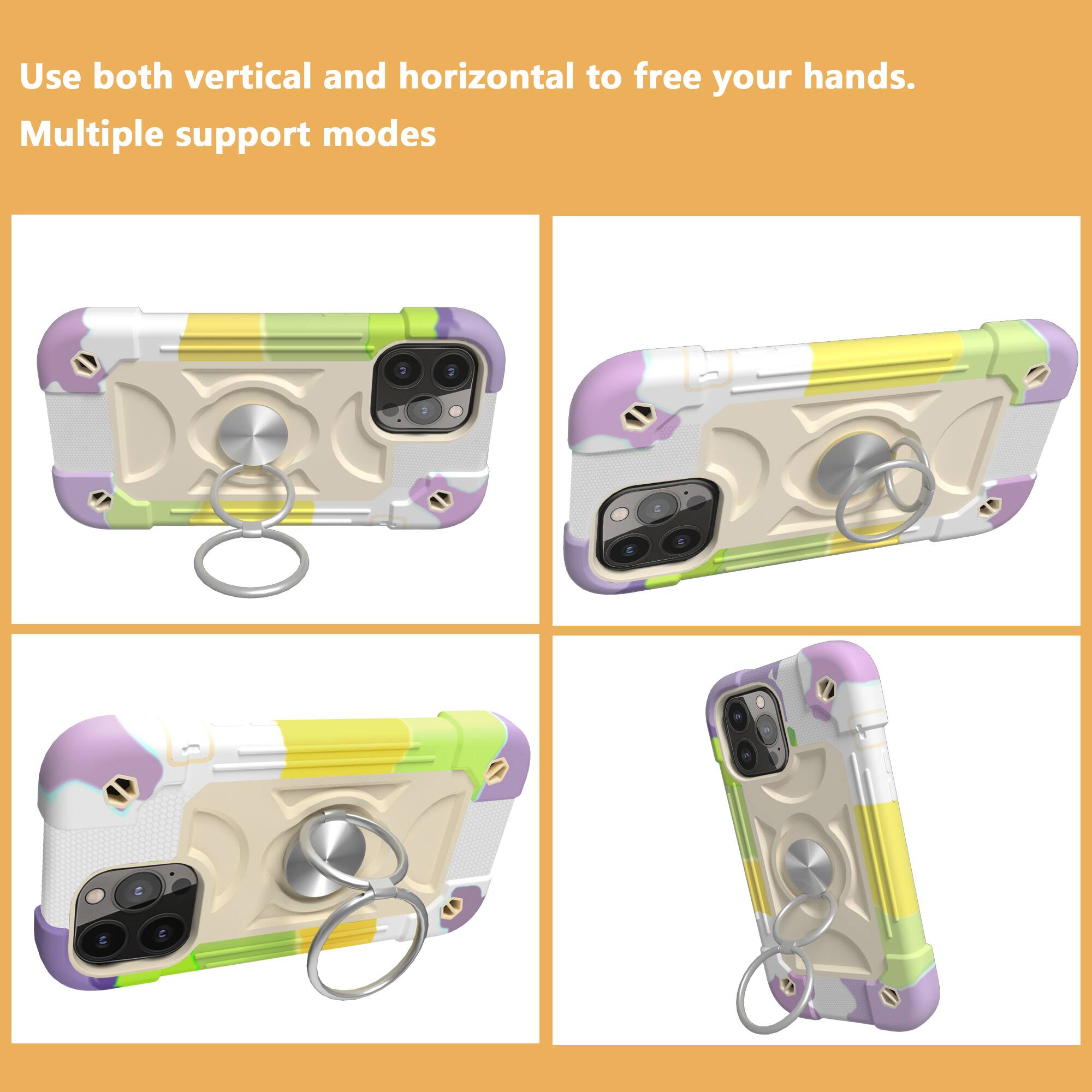 Use both vertical and horizontal to free your hands.  
Multiple support modes