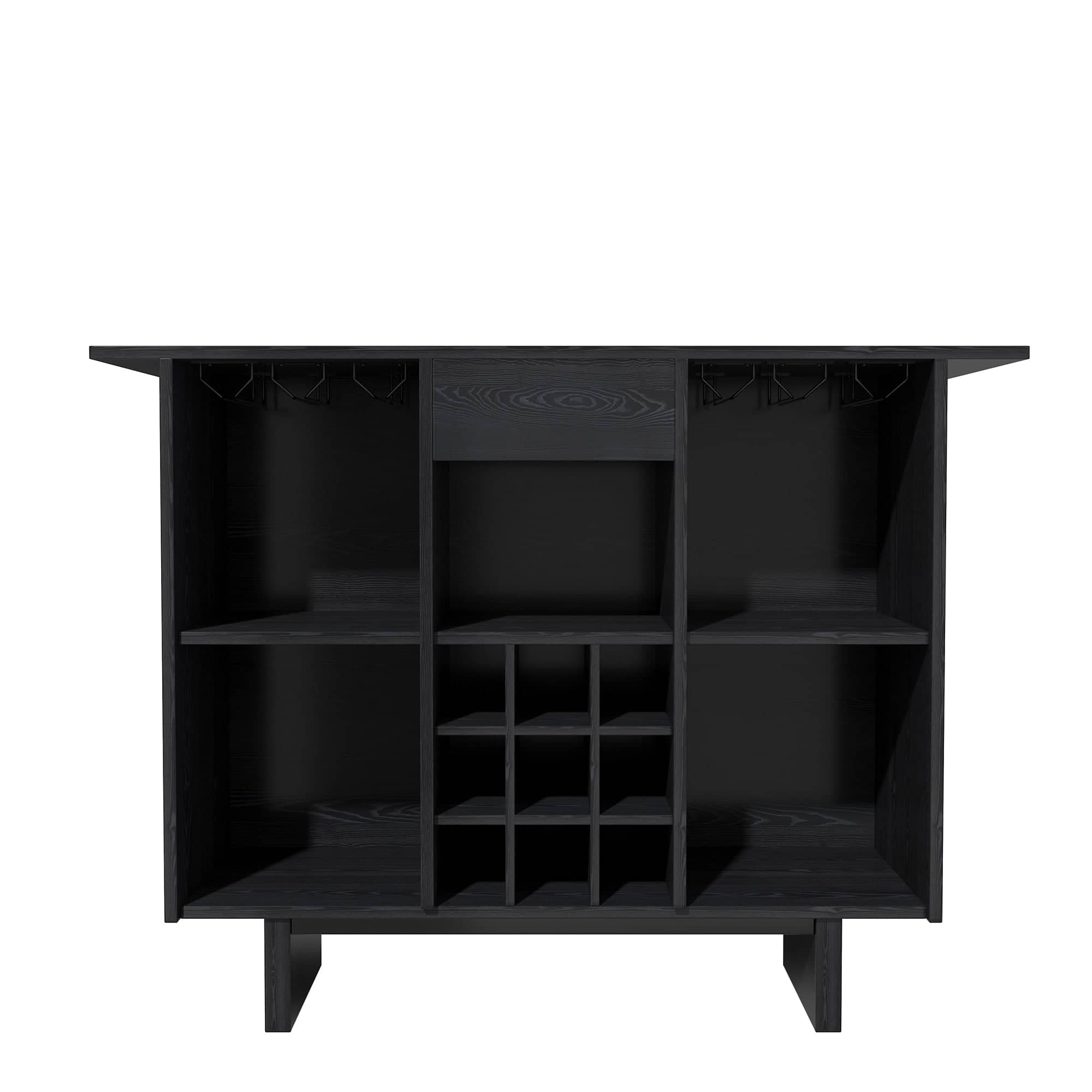Boyel Living - Modern Wine Cabinet Coffee Bar Cabinet with Wine Rack and Drawers - Black