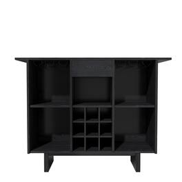 Boyel Living - Modern Wine Cabinet Coffee Bar Cabinet with Wine Rack and Drawers - Black