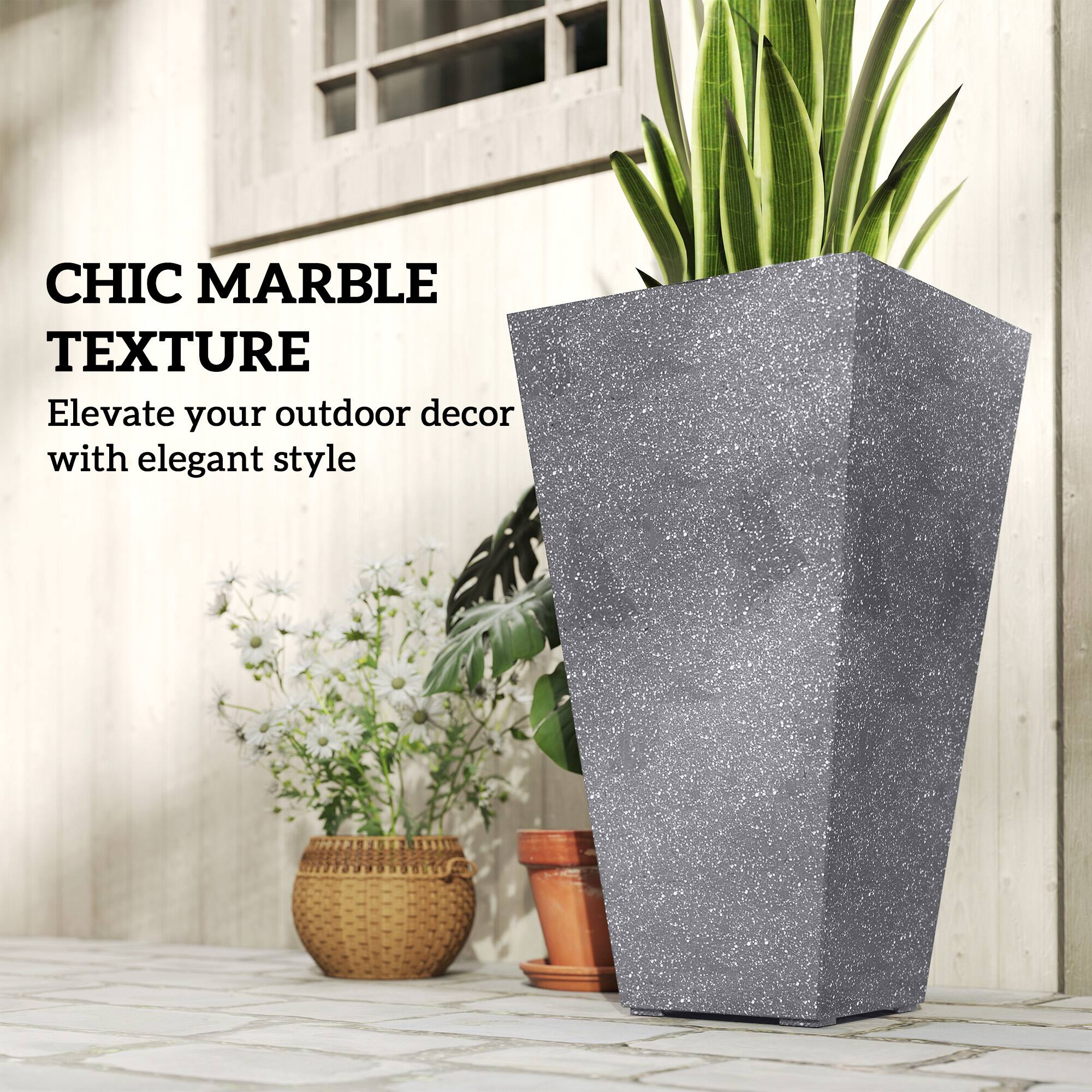 CHIC MARBLE TEXTURE  
Elevate your outdoor decor with elegant style