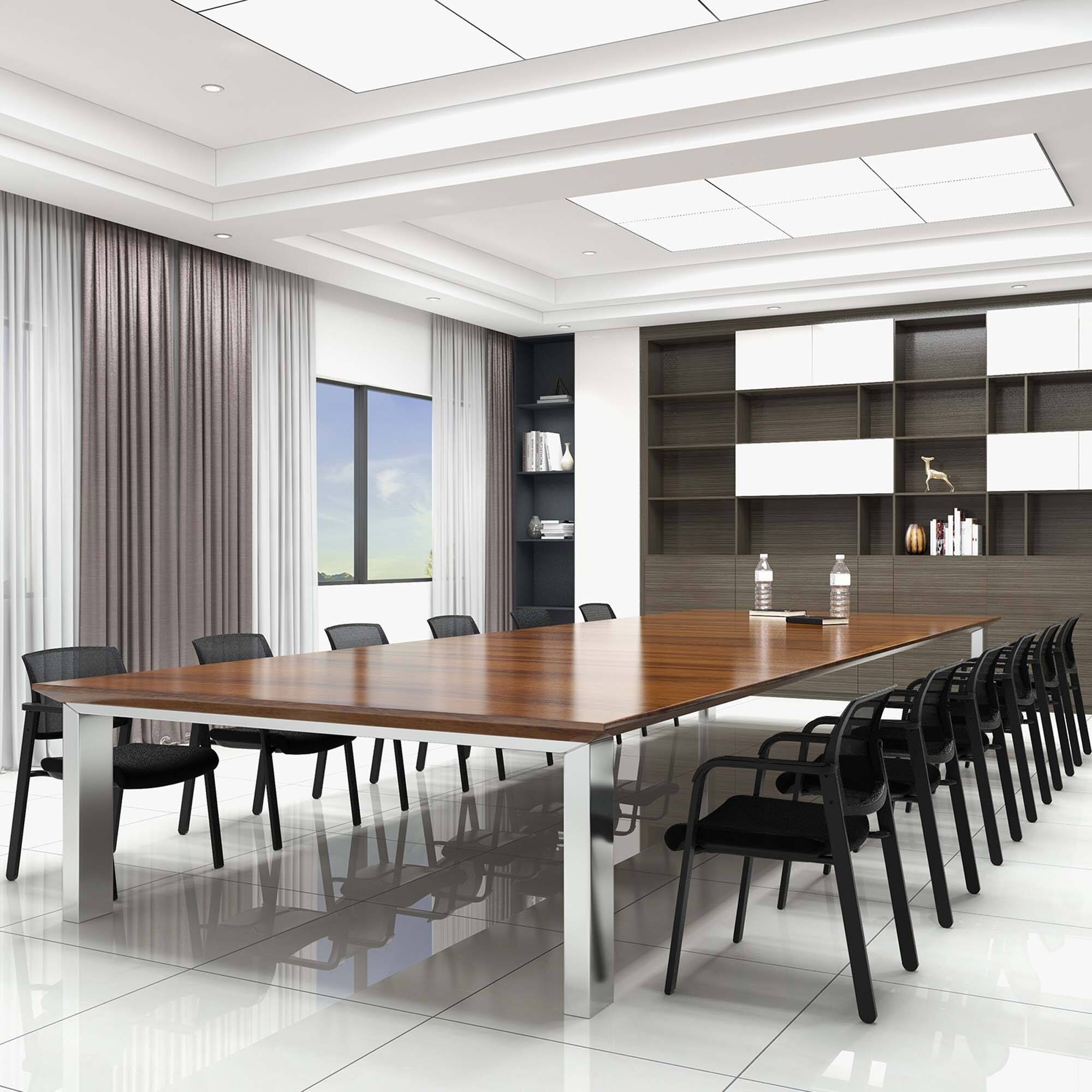 Alt View 18. Costway - Conference Mesh Stackable Office Guest Chair with Wheels  (Set of 2) - Black.