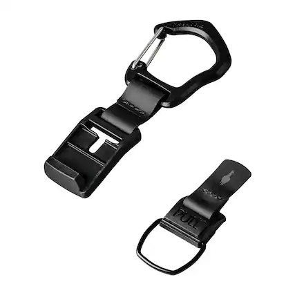Front. ALPAKA - HUB Carabiner Quick Release Keychain with Magnetic Belt Clip - EDC Carabiner for Keys - Tactical Gear (L) - Black.