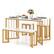 Front. Costway - 4 PCS Dining Table Set Kitchen Table w/ Bench & 2 Stools Wing-shaped Metal Legs - White and Gold.