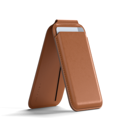 Satechi - Vegan-Leather Magnetic Wallet Stand - Brown