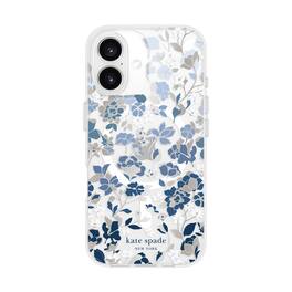 kate spade new york - Protective Case with Magsafe for Apple iPhone 16 - Flowerbed Blue with Gems