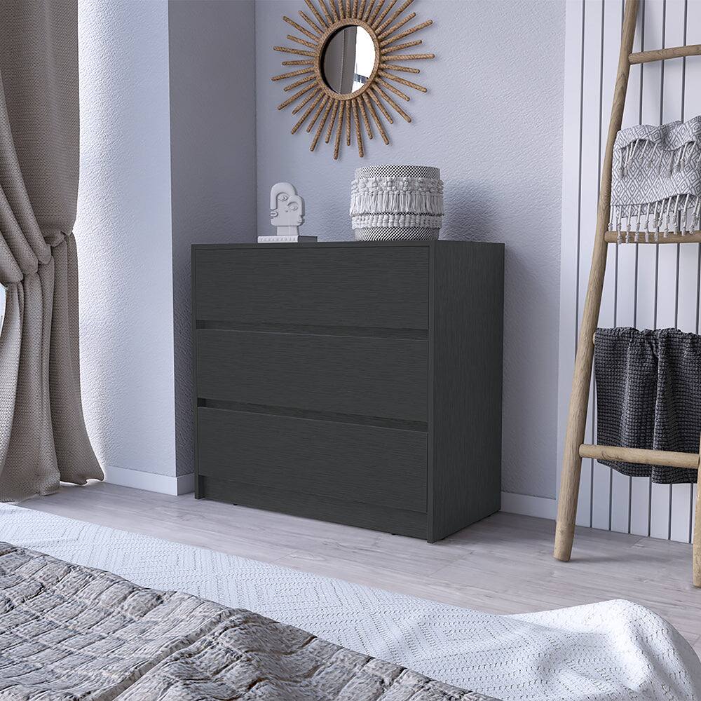 Angle. Treevol Furniture - Dresser Maldus, Bedroom, Black - Black.