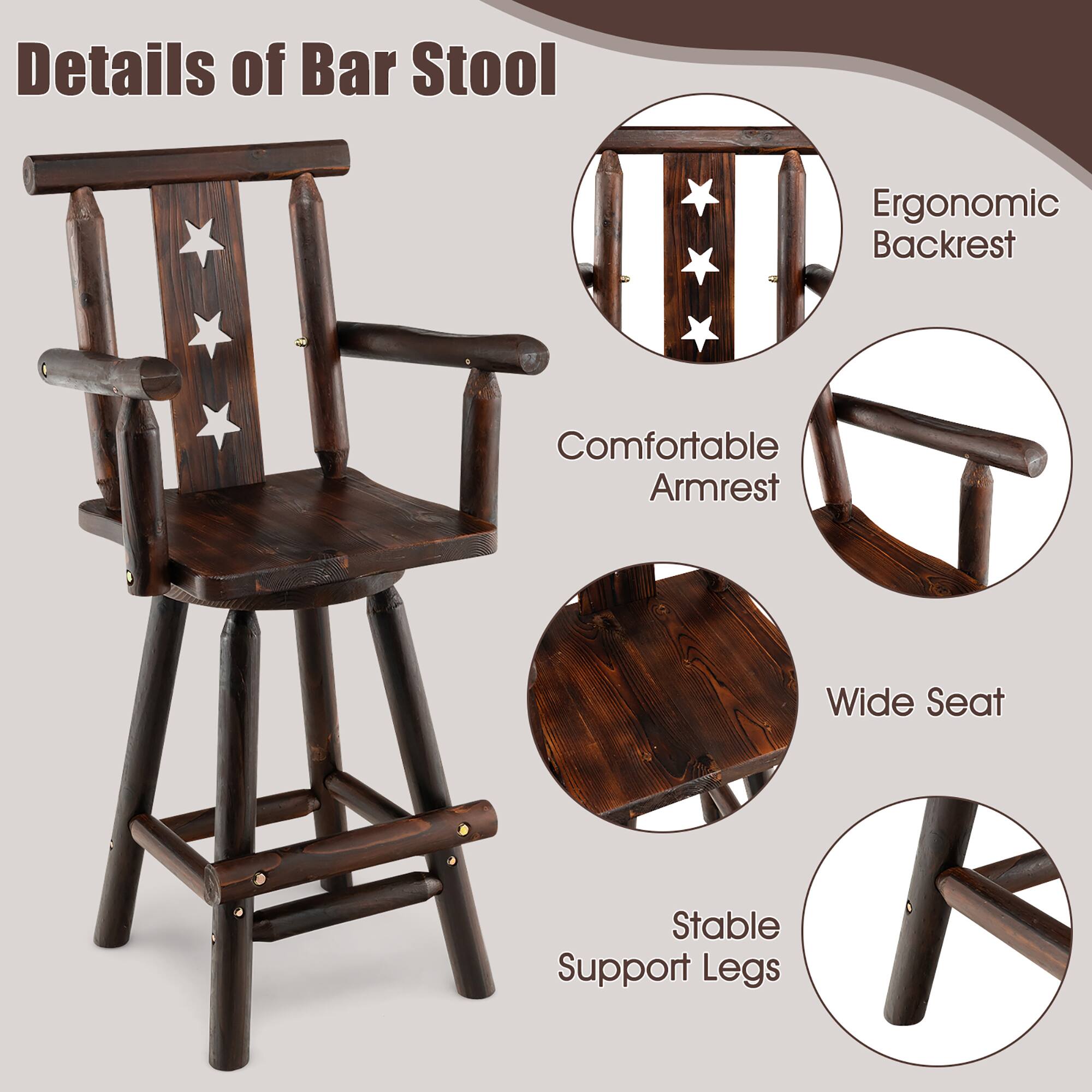 Details of Bar Stool

- Ergonomic Backrest
- Comfortable Armrest
- Wide Seat
- Stable Support Legs