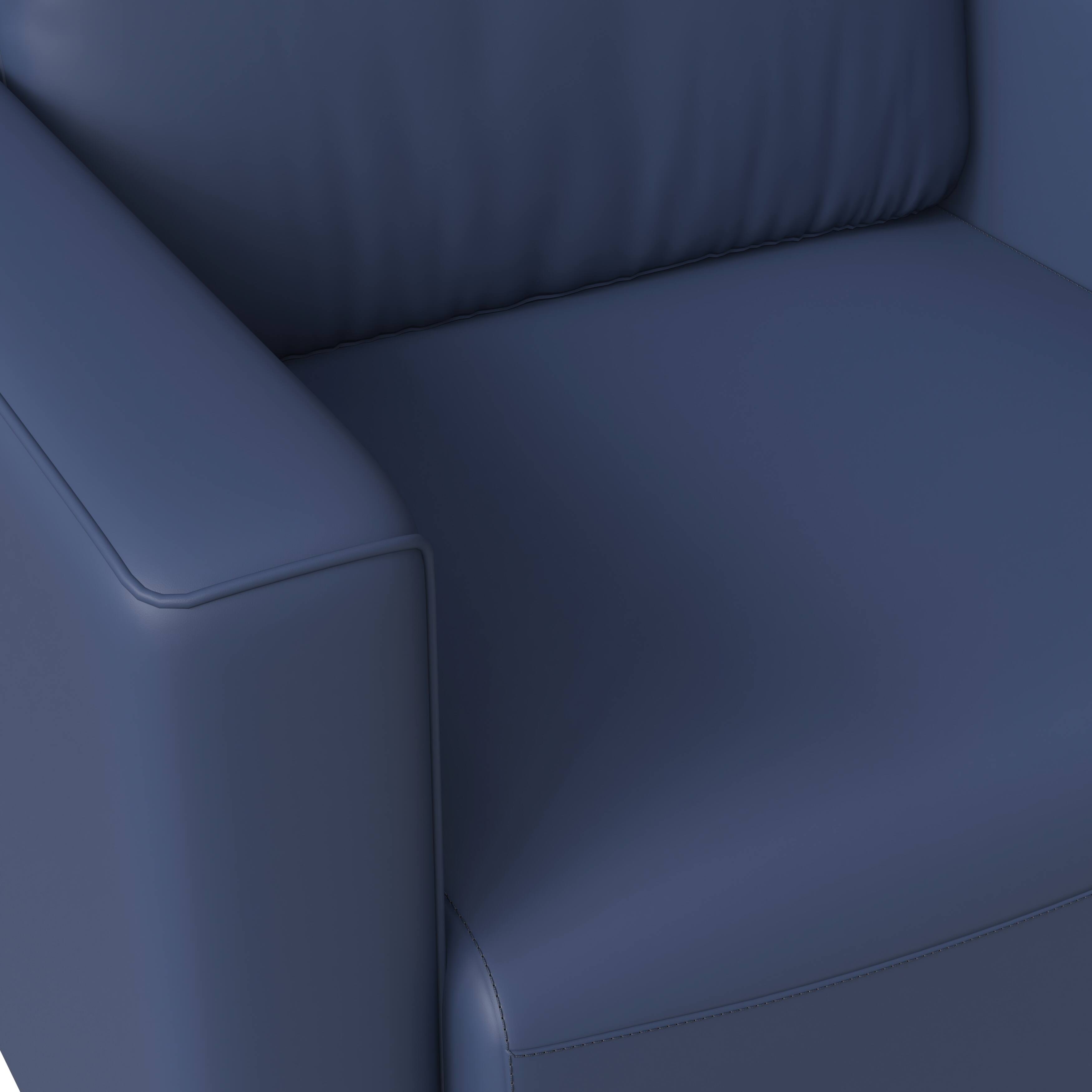 Alt View 6. LeisureMod - Inno Modern Leather Accent Chair, Solid Wood Frame Armchair - Scratch Resistant - Dark Blue.