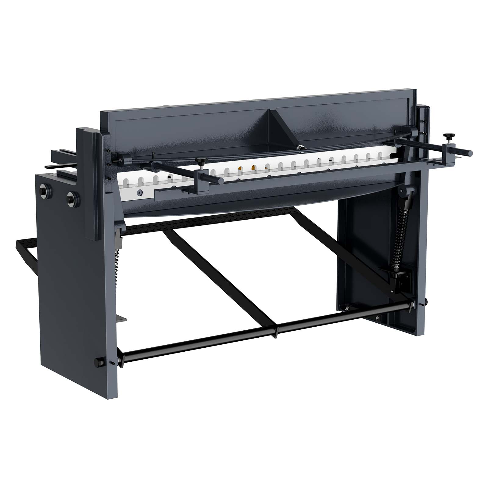 Alt View 5. VEVOR - Foot Stomp Sheet Metal Shear, 52 in Width Manual Floor Shear, with Soild Steel Frame, Adjustable Blade Gap - Gray.